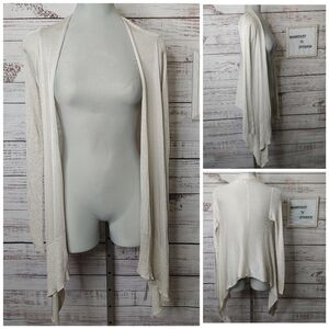 TED Baker Taupe Shimmer Waterfall Cardigan Size 6